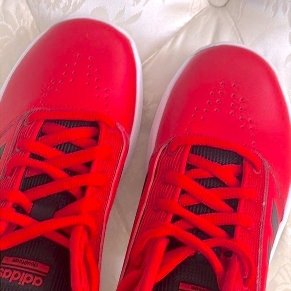 Brand New Adidas Boys CF Ilation 2.0 Mid Top Red & Black Basketball Sneakers - Picture 11 of 16